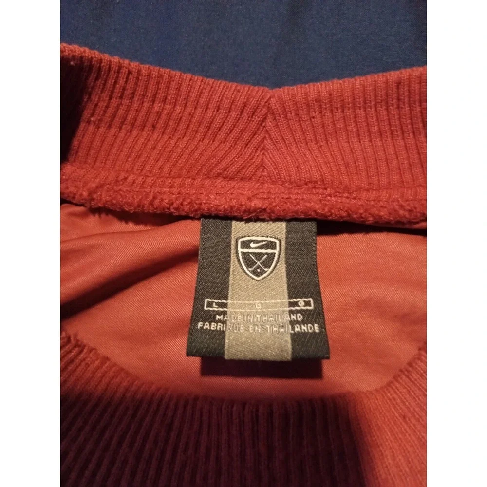 Nike Golf Shirt Mens Large Red‎ Golf Crew neck Pullover Performance Dri Fit